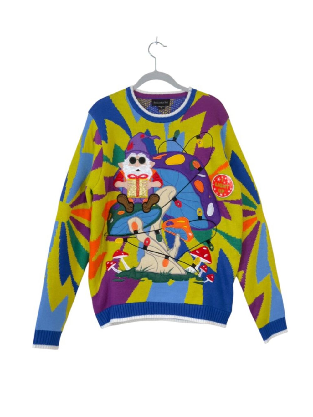 NEW Blizzard Bay Light-Up Psychedelic Gnome Ugly Christmas Sweater